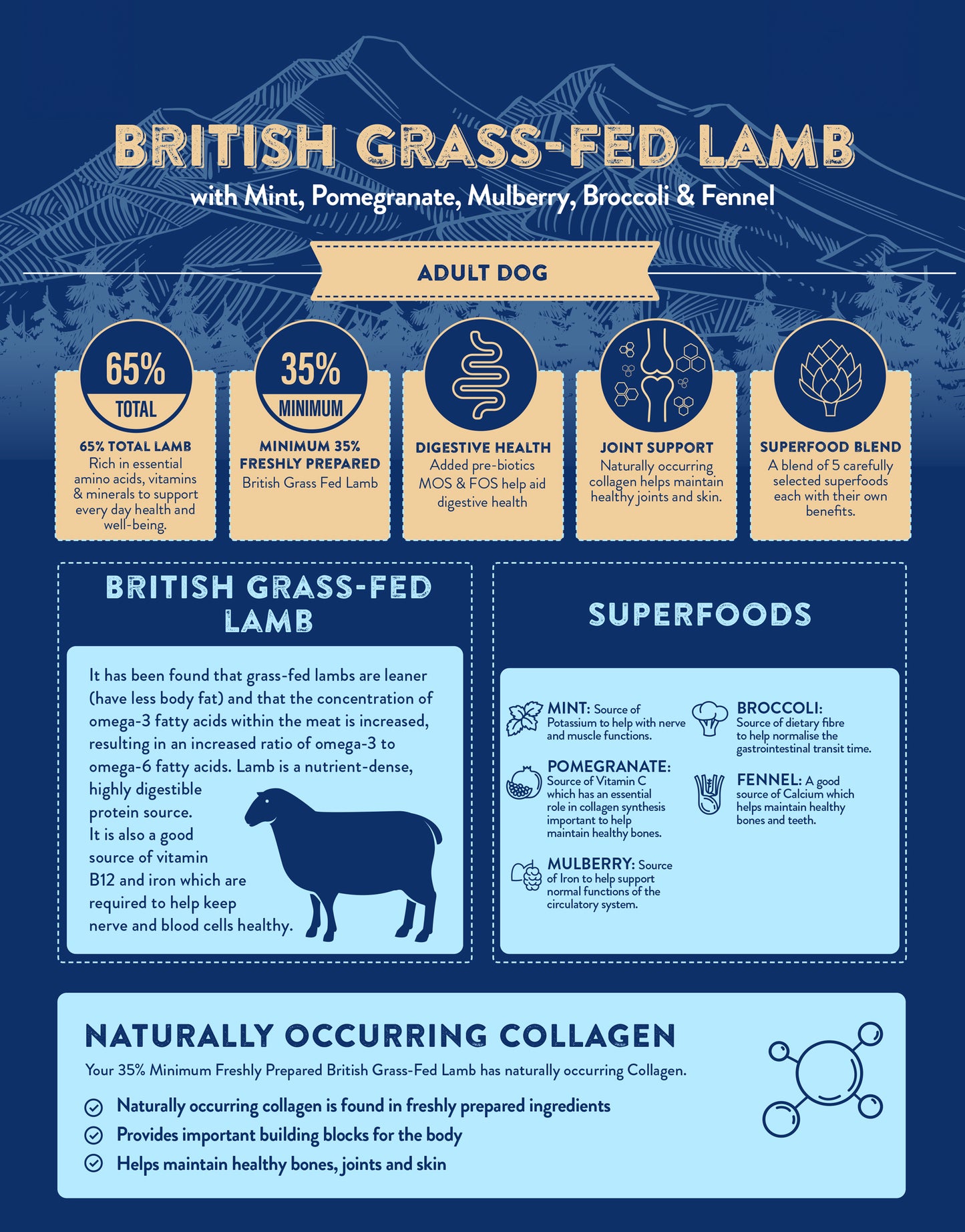 Superfood65 SF65 British Grass Fed Lamb for Adult Dogs 12kg